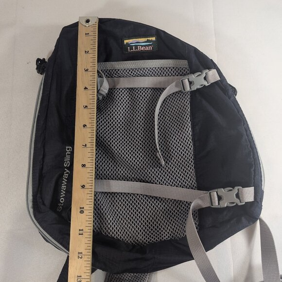 L.L. Bean Stowaway Sling Pack Navy Blue Grey Bag Backpack One Strap 504919 LL - Picture 6 of 12